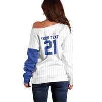 Custom Dripping Baseball Israel Off Shoulder Sweater