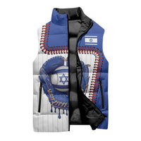 Custom Dripping Baseball Israel Sleeveless Puffer Jacket