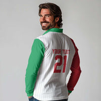Custom Dripping Baseball Italy Long Sleeve Polo Shirt