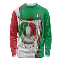 Custom Dripping Baseball Italy Long Sleeve Shirt