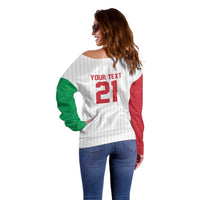 Custom Dripping Baseball Italy Off Shoulder Sweater