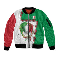 Custom Dripping Baseball Italy Sleeve Zip Bomber Jacket