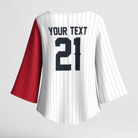 Custom Dripping Baseball Japan Kimono Sleeve Blouse