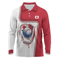 Custom Dripping Baseball Japan Long Sleeve Polo Shirt
