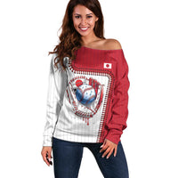 Custom Dripping Baseball Japan Off Shoulder Sweater