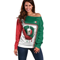 Custom Dripping Baseball Mexico Off Shoulder Sweater