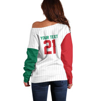 Custom Dripping Baseball Mexico Off Shoulder Sweater