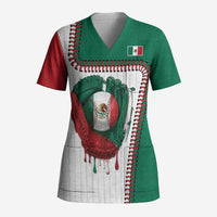 Custom Dripping Baseball Mexico Scrub Top