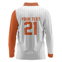 Custom Dripping Baseball Netherlands Long Sleeve Polo Shirt