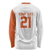Custom Dripping Baseball Netherlands Long Sleeve Shirt
