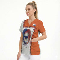 Custom Dripping Baseball Netherlands Scrub Top