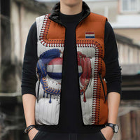 Custom Dripping Baseball Netherlands Sleeveless Puffer Jacket