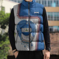 Custom Dripping Baseball Nicaragua Sleeveless Puffer Jacket