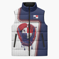 Custom Dripping Baseball Panama Sleeveless Puffer Jacket