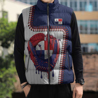Custom Dripping Baseball Panama Sleeveless Puffer Jacket