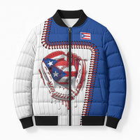 Custom Dripping Baseball Puerto Rico Bomber Puffer Jacket