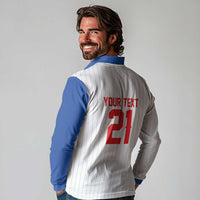 Custom Dripping Baseball Puerto Rico Long Sleeve Polo Shirt