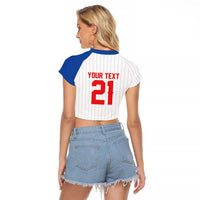 Custom Dripping Baseball Puerto Rico Raglan Cropped T Shirt