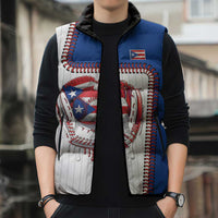 Custom Dripping Baseball Puerto Rico Sleeveless Puffer Jacket