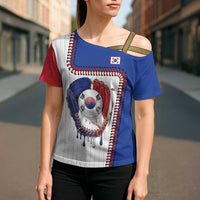 Custom Dripping Baseball South Korea Cross Shoulder Shirt