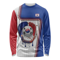 Custom Dripping Baseball South Korea Long Sleeve Shirt