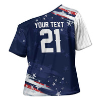 Custom Dripping Baseball United States Cross Shoulder Shirt