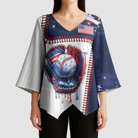 Custom Dripping Baseball United States Kimono Sleeve Blouse