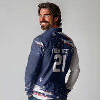 Custom Dripping Baseball United States Long Sleeve Polo Shirt