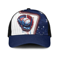 Dripping Baseball United States Mesh Trucker Cap