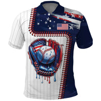 Custom Dripping Baseball United States Polo Shirt