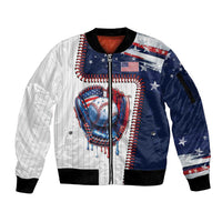 Custom Dripping Baseball United States Sleeve Zip Bomber Jacket
