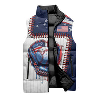 Custom Dripping Baseball United States Sleeveless Puffer Jacket
