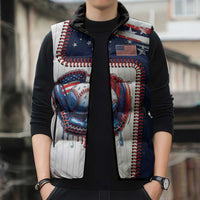 Custom Dripping Baseball United States Sleeveless Puffer Jacket