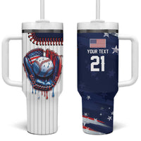 Custom Dripping Baseball United States Tumbler With Handle