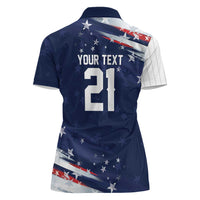 Custom Dripping Baseball United States Women Polo Shirt