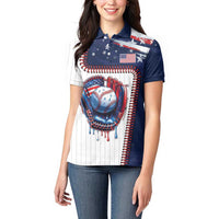 Custom Dripping Baseball United States Women Polo Shirt