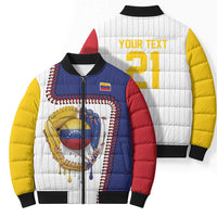 Custom Dripping Baseball Venezuela Bomber Puffer Jacket