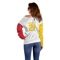 Custom Dripping Baseball Venezuela Off Shoulder Sweater