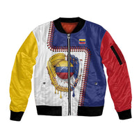 Custom Dripping Baseball Venezuela Sleeve Zip Bomber Jacket