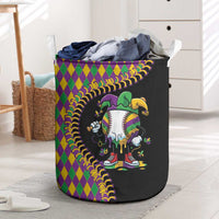 Dripping Baseball Mardi Gras Laundry Basket Throw me Something Mister!