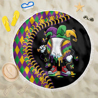 Dripping Baseball Mardi Gras Beach Blanket Throw me Something Mister!