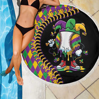 Dripping Baseball Mardi Gras Beach Blanket Throw me Something Mister!