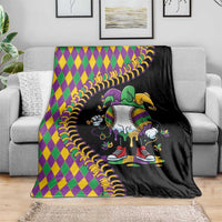 Dripping Baseball Mardi Gras Blanket Throw me Something Mister!