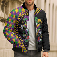 Dripping Baseball Mardi Gras Bomber Puffer Jacket Throw me Something Mister!