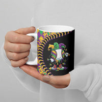 Dripping Baseball Mardi Gras Ceramic Mug Throw me Something Mister!