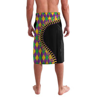 Dripping Baseball Mardi Gras Lavalava Throw me Something Mister!