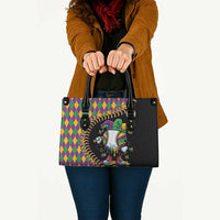Dripping Baseball Mardi Gras Leather Bag Throw me Something Mister!