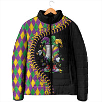 Dripping Baseball Mardi Gras Padded Jacket Throw me Something Mister!