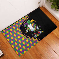 Dripping Baseball Mardi Gras Rubber Doormat Throw me Something Mister!