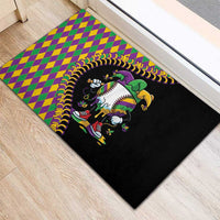 Dripping Baseball Mardi Gras Rubber Doormat Throw me Something Mister!